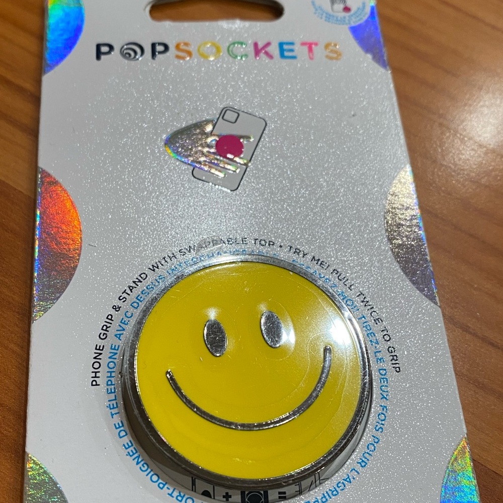 PopSockets Enamel Be Happy Phone Grip Premium NIB